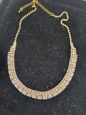 Miniature Rhinestone String Necklace